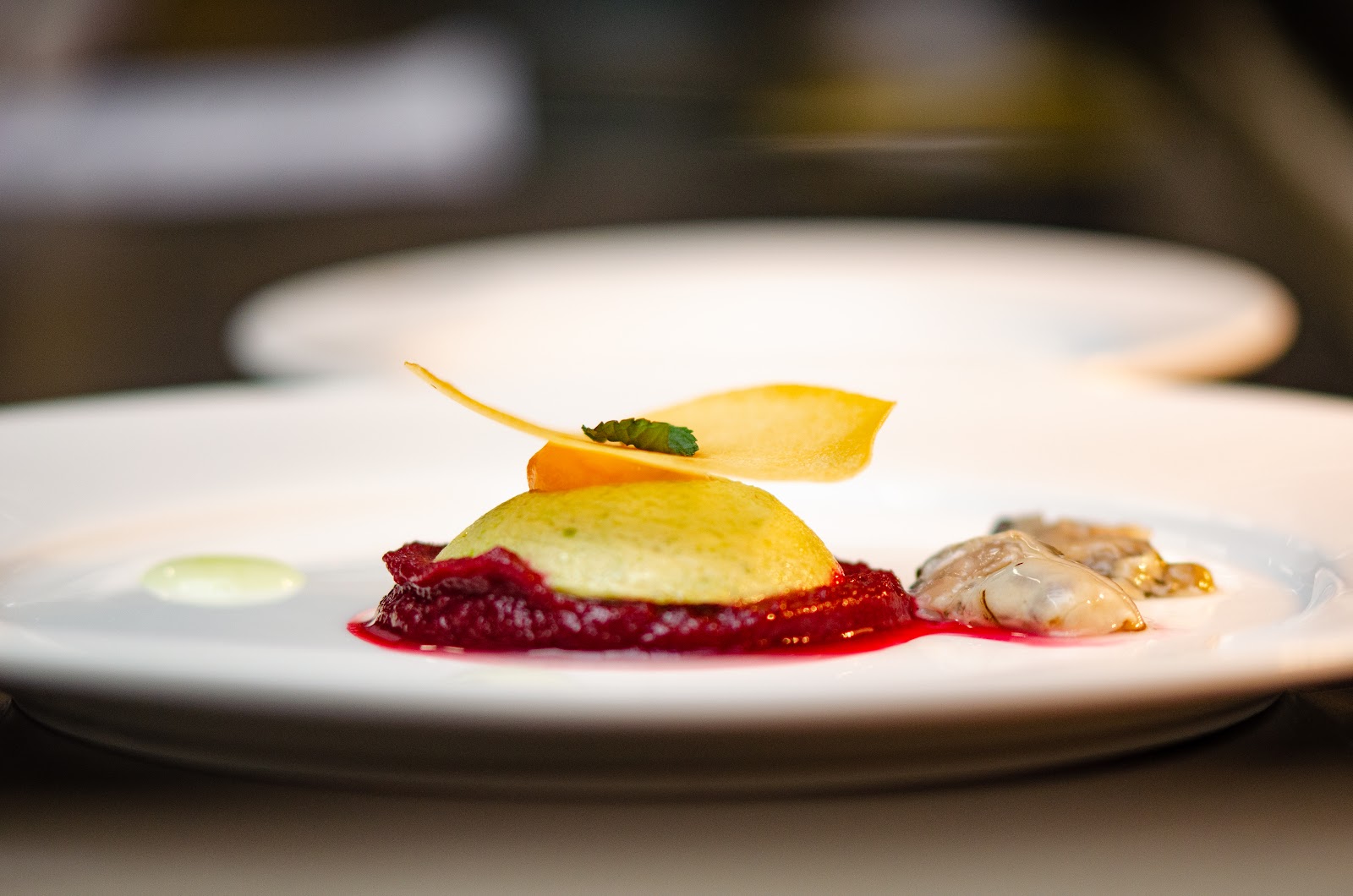 Contemporary plated dish at La Terrasse