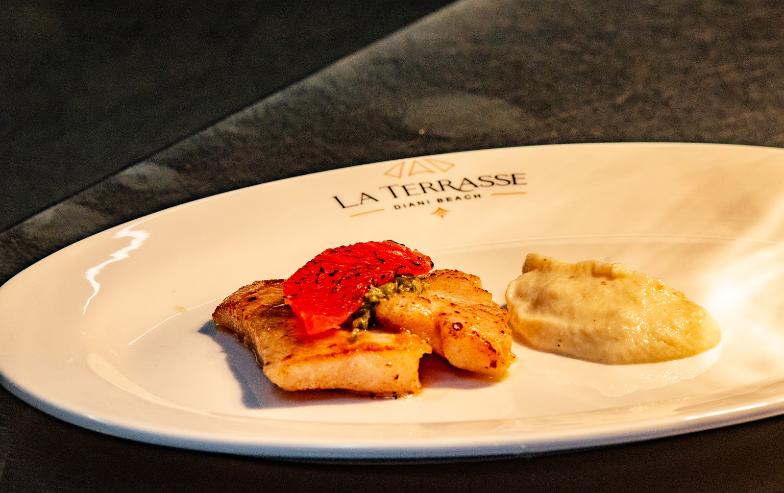 Chef's plated creation at La Terrasse